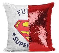 Fabulous Housse de Coussin à Sequin - Paillettes Rouge Futur Superman [40 x 40 cm] Rouge G