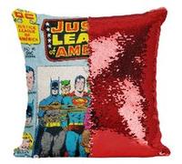 Fabulous Housse de Coussin à Sequin - Paillettes Rouge Justice League Superman Batman Bande Dessinee [40 x 40 cm] Rouge G
