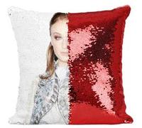 Fabulous Housse de Coussin à Sequin - Paillettes Rouge Sophie Turner Actrice [40 x 40 cm] Rouge G