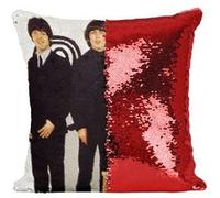 Fabulous Housse de Coussin à Sequin - Paillettes Rouge The Beatles Real Love [40 x 40 cm] Rouge G
