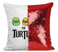 Fabulous Housse de Coussin à Sequin - Paillettes Rouge The Turtles - Beatles [40 x 40 cm] Rouge G
