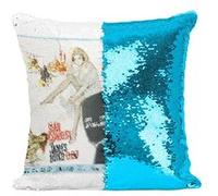 Fabulous Housse de Coussin à Sequin - Paillettes Turquoise 007 James Bond From Russia With Love [40 x 40 cm] Turquoise G