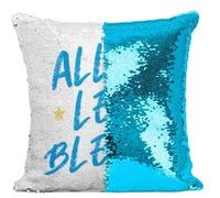 Fabulous Housse de Coussin à Sequin - Paillettes Turquoise Allez les Bleus ! [40 x 40 cm] Turquoise G