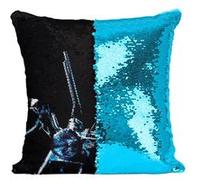 Fabulous Housse de Coussin à Sequin - Paillettes Turquoise Arnold Schwarzenegger Terminator 2 [40 x 40 cm] Turquoise G