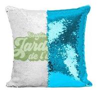 Fabulous Housse de Coussin à Sequin - Paillettes Turquoise Certifiée meilleure Jardiniere de l'univers [40 x 40 cm] Turquoise G