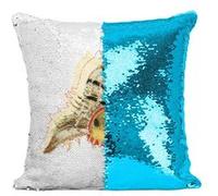 Fabulous Housse de Coussin à Sequin - Paillettes Turquoise Coquillage Minimaliste [40 x 40 cm] Turquoise G