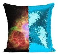 Fabulous Housse de Coussin à Sequin - Paillettes Turquoise Etoile Supernova [40 x 40 cm] Turquoise G