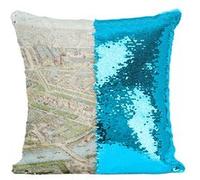 Fabulous Housse de Coussin à Sequin - Paillettes Turquoise Exposition Universelle Paris 1900 Paris Dessin [40 x 40 cm] Turquoise G