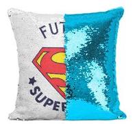 Fabulous Housse de Coussin à Sequin - Paillettes Turquoise Futur Superman [40 x 40 cm] Turquoise G