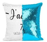 Fabulous Housse de Coussin à Sequin - Paillettes Turquoise J'Adore 71 Saone Et Loire Departement Macon [40 x 40 cm] Turquoise G