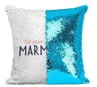 Fabulous Housse de Coussin à Sequin - Paillettes Turquoise Le Jour de la Marmotte [40 x 40 cm] Turquoise G
