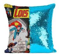 Fabulous Housse de Coussin à Sequin - Paillettes Turquoise Lois Lane Superman's Girlfriend Bande Dessinee [40 x 40 cm] Turquoise G
