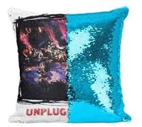 Fabulous Housse de Coussin à Sequin - Paillettes Turquoise Nirvana Kurt Cobain Album Unplugged in New York [40 x 40 cm] Turquoise G