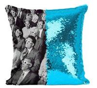 Fabulous Housse de Coussin à Sequin - Paillettes Turquoise Public Cinema Lunettes 3D 1960 [40 x 40 cm] Turquoise G