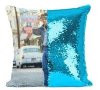 Fabulous Housse de Coussin à Sequin - Paillettes Turquoise Retour Vers le Futur Marty McFly Michael J. Fox [40 x 40 cm] Turquoise G