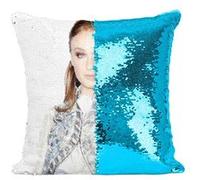 Fabulous Housse de Coussin à Sequin - Paillettes Turquoise Sophie Turner Actrice [40 x 40 cm] Turquoise G