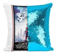 Fabulous Housse de Coussin à Sequin - Paillettes Turquoise Superman 35th Anniversary Vieille Affiche [40 x 40 cm] Turquoise G