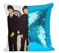 Fabulous Housse de Coussin à Sequin - Paillettes Turquoise The Beatles Real Love [40 x 40 cm] Turquoise G