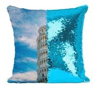 Fabulous Housse de Coussin à Sequin - Paillettes Turquoise Tour de Pise [40 x 40 cm] Turquoise G