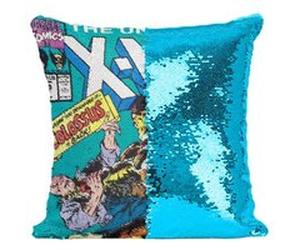 Fabulous Housse de Coussin à Sequin - Paillettes Turquoise X Men Marvel Couverture BD Vintage Comics [40 x 40 cm] Turquoise G