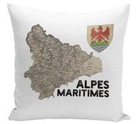 Fabulous Housse de coussin blanc Alpes Maritimes carte ancienne [40x40 cm] Blanc G