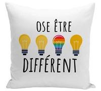 Fabulous Housse de coussin blanc Ose Etre Différent [40x40 cm] Blanc G