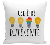 Fabulous Housse de coussin blanc Ose Etre Différente [40x40 cm] Blanc G