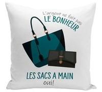 Fabulous Housse de coussin blanc Sac à Main - L'argent ne Fait Pas le Bonheur [40x40 cm] Blanc G