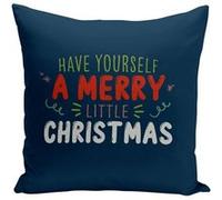 Fabulous Housse de coussin bleu Have Yourself a Merry Little Christmas [40x40 cm] Bleu G