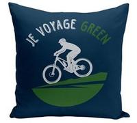Fabulous Housse de coussin bleu Je Voyage Green Vélo [40x40 cm] Bleu G