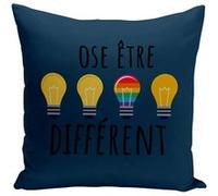 Fabulous Housse de coussin bleu Ose Etre Différent [40x40 cm] Bleu G
