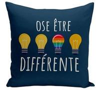 Fabulous Housse de coussin bleu Ose Etre Différente [40x40 cm] Bleu G