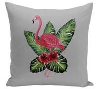 Fabulous Housse de coussin gris Flamand Rose et Hibiscus [40x40 cm] Gris G