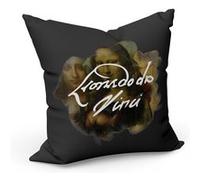 Fabulous Housse de coussin Noir Da Vinci Signature Peinture [40x40 cm] Noir G