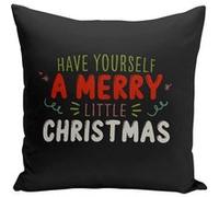Fabulous Housse de coussin noir Have Yourself a Merry Little Christmas [40x40 cm] Noir G