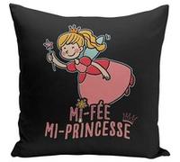 Fabulous Housse de coussin noir Mi-Fée Mi-Princesse [40x40 cm] Noir G