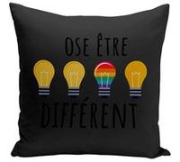 Fabulous Housse de coussin noir Ose Etre Différent [40x40 cm] Noir G