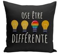 Fabulous Housse de coussin noir Ose Etre Différente [40x40 cm] Noir G