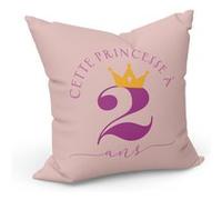 Fabulous Housse de coussin Rose Cette Princesse À 2 Ans [40x40 cm] Rose G