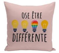 Fabulous Housse de coussin rose Ose Etre Différente [40x40 cm] Rose G