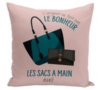 Fabulous Housse de coussin rose Sac à Main - L'argent ne Fait Pas le Bonheur [40x40 cm] Rose G