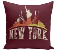 Fabulous Housse de coussin rouge New York Skyline [40x40 cm] Rouge G
