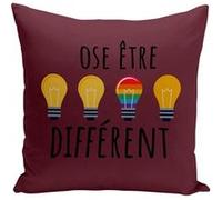 Fabulous Housse de coussin rouge Ose Etre Différent [40x40 cm] Rouge G