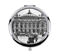 Fabulous Miroir de Poche en Métal - Opera Garnier Paris 1900 Photo Rare Vintage Ancien - (Diamètre 70 mm)