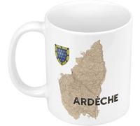 Fabulous Mug céramique Ardèche carte ancienne Blanc G