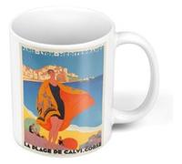 Fabulous Mug céramique Calvi Corse Affiche Vintage Blanc G