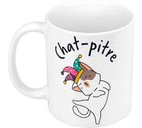 Fabulous Mug céramique Chat pitre Blanc G