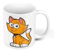 Fabulous Mug céramique Chat Roux Mignon Dessin Blanc G