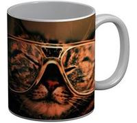 Fabulous Mug céramique Chat Tigre A Lunette Photo Drole Blanc G