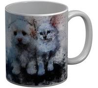 Fabulous Mug céramique Chien et Chat Blanc Peinture Caniche Blanc G